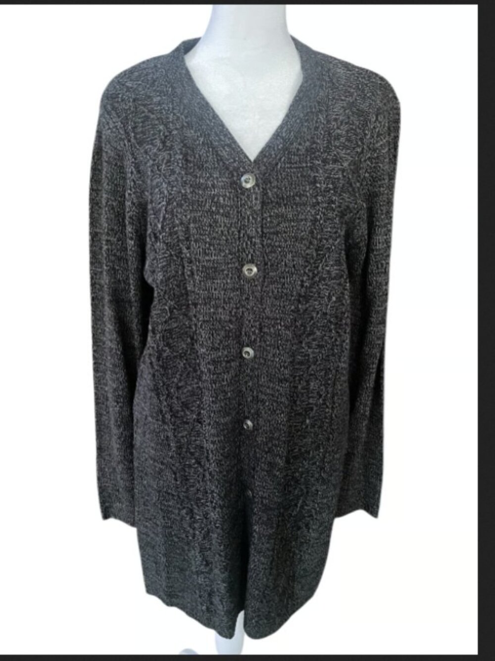 Karen Scott gray cardigan, Sz L